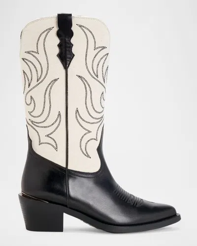 Partlow Rowan Mid-calf Cowboy Boots In Black