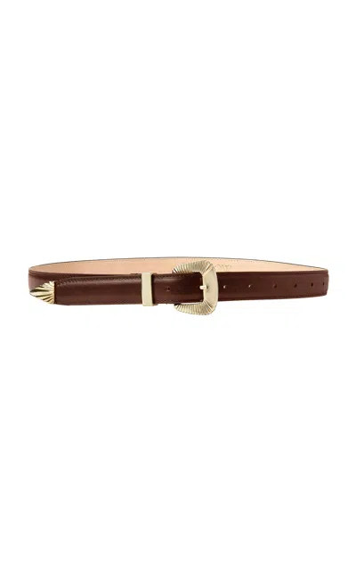 Partlow Western Buckle Leather Belt In Brown