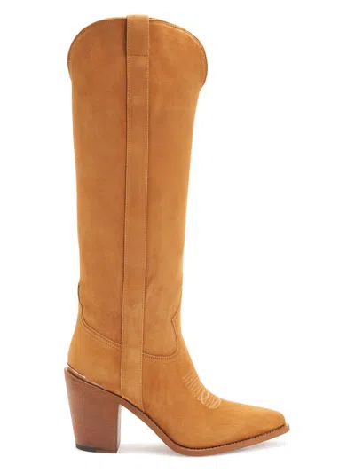 Partlow Women's Leigh Anne 90mm Suede Knee-high Boots In Brown