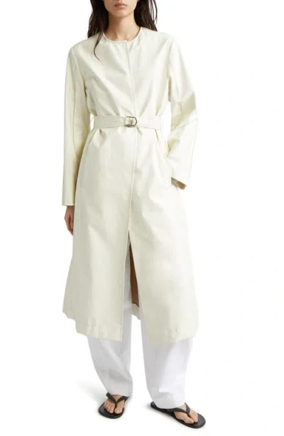 Partow Aiden Coated Cotton Blend Trench Coat In Bone