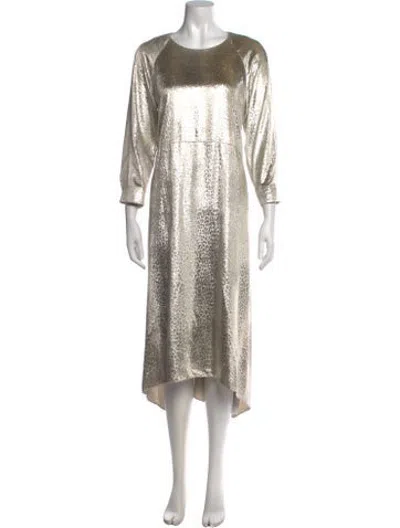 Pre-owned Partow Animal Print Long Dress In Multicolor