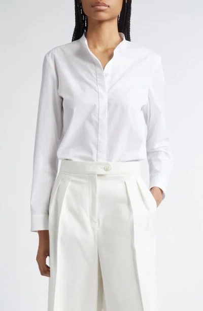 Partow Arden Cotton Poplin Button-up Shirt In White