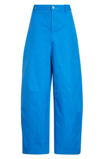Partow Barrow High Waist Cotton Barrel Leg Pants In Blue