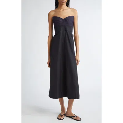 Partow Baxter Strapless Dress In Black
