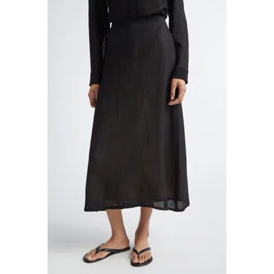 Partow Bia Semisheer Mesh Midi Skirt In Black