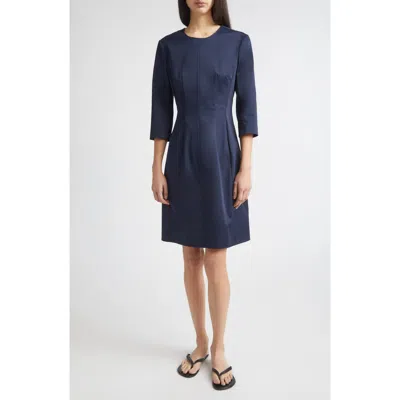 Partow Blair Stretch Cotton Sheath Dress In Blue