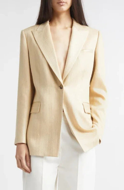Partow Bow Silk Blend Jacket In Sand