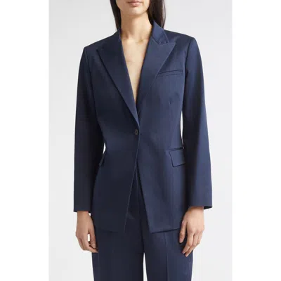 Partow Bow Stretch Cotton Jacket In Blue