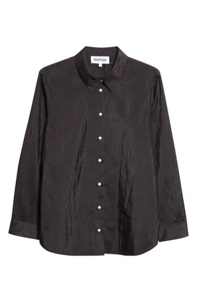 Partow Bryant Nylon & Silk Button-up Shirt In Black