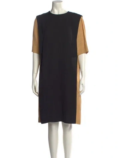 Pre-owned Partow Colorblock Pattern Knee-length Dress In Black