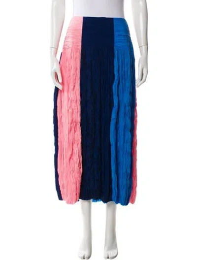 Pre-owned Partow Colorblock Pattern Midi Length Skirt In Multi
