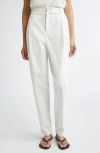 Partow Connor Tapered Straight Leg Pants In White