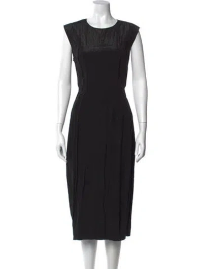 Pre-owned Partow Crew Neck Knee-length Dress In Black