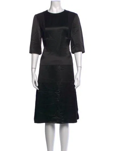 Pre-owned Partow Crew Neck Knee-length Dress In Black