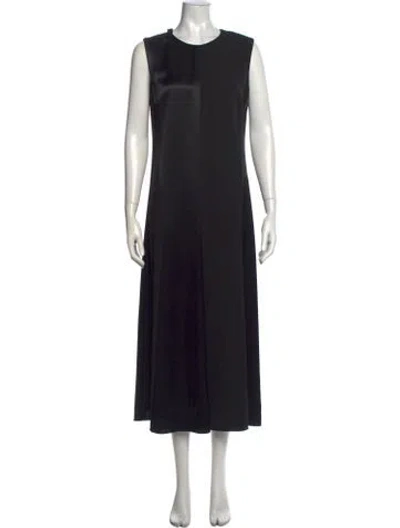 Pre-owned Partow Crew Neck Long Dress W/ Tags In Black