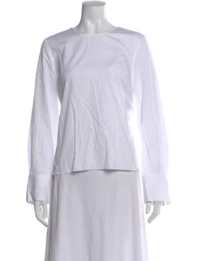 Pre-owned Partow Crew Neck Long Sleeve Top In Neutral