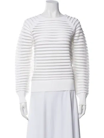 Pre-owned Partow Crew Neck Long Sleeve Top In White