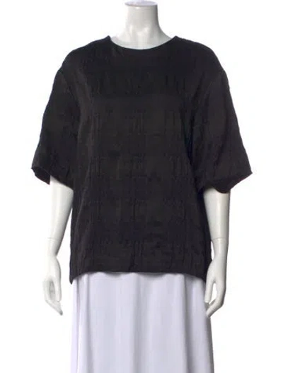 Pre-owned Partow Crew Neck Short Sleeve Top W/ Tags In Black