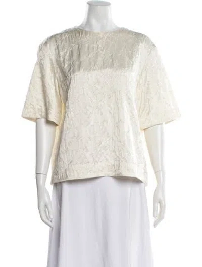 Pre-owned Partow Crew Neck Short Sleeve Top In White