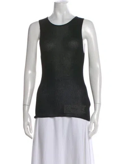 Pre-owned Partow Crew Neck Sleeveless Top In Black