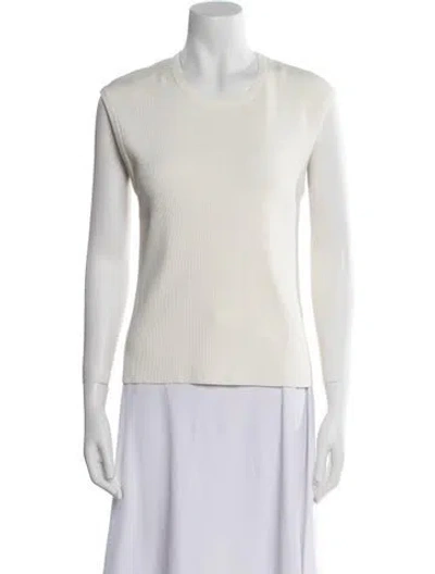 Pre-owned Partow Crew Neck Sleeveless Top In Neutral