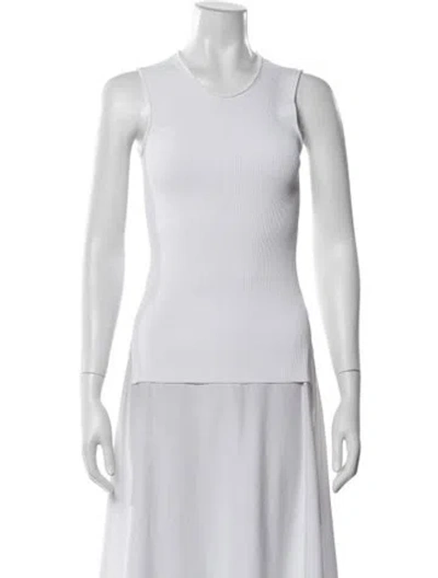 Pre-owned Partow Crew Neck Sleeveless Top In White