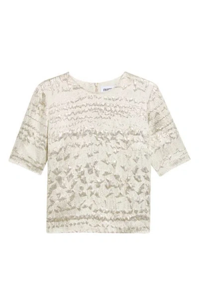 Partow Dina Textured Silk Blend Top In Silver
