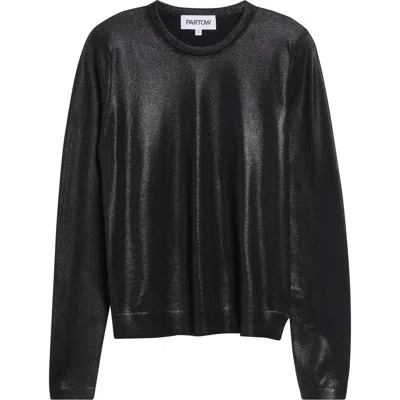 Partow Eldridge Metallic Sweater In Black