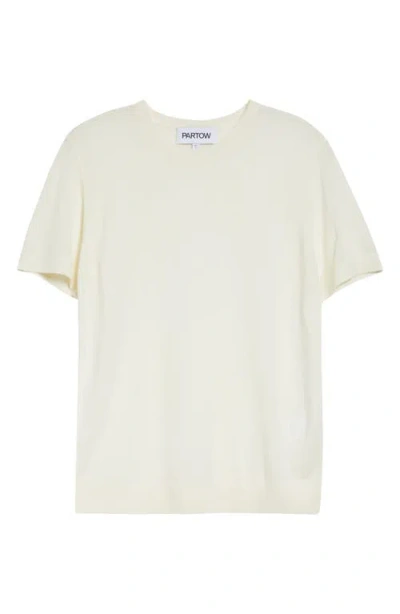 Partow Enzo Short Sleeve Virgin Wool Sweater In Neutral