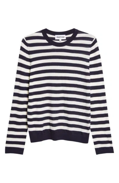 Partow Greta Stripe Wool Sweater In Black