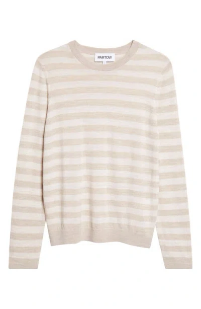 Partow Greta Stripe Wool Sweater In Neutral