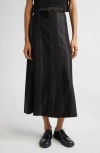 Partow Jackson Textured Stripe A-line Midi Skirt In Black