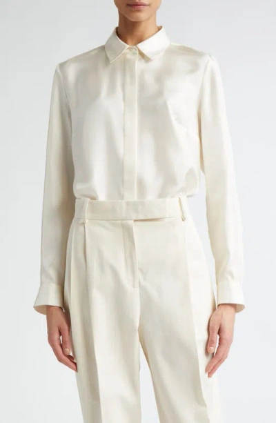 Partow Lara Cotton Twill Button-up Shirt In Ivory