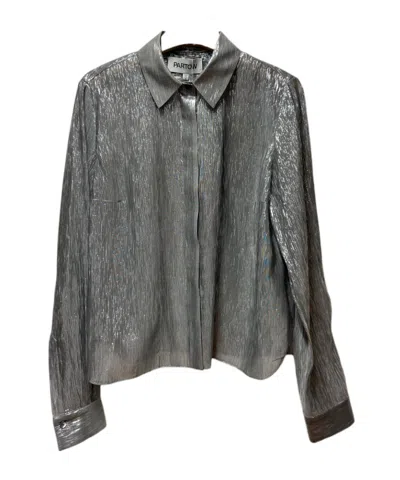 Partow Lara Lame Fitted Shirt In Black