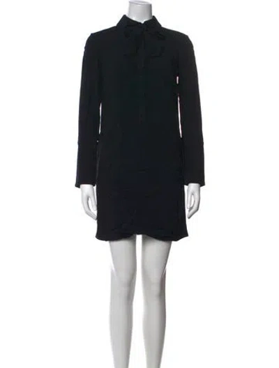 Pre-owned Partow Linen Mini Dress In Black