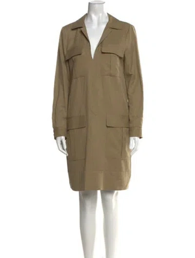 Pre-owned Partow Linen Mini Dress In Brown