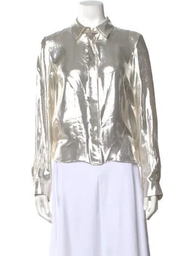 Pre-owned Partow Long Sleeve Blouse W/ Tags In Multicolor