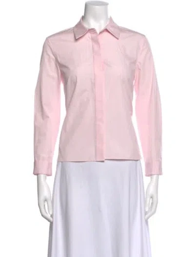 Pre-owned Partow Long Sleeve Button-up Top In Pink