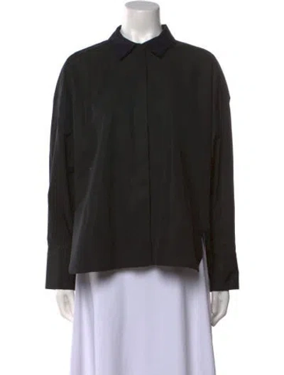 Pre-owned Partow Long Sleeve Button-up Top W/ Tags In Black