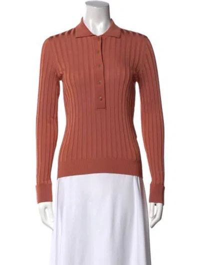 Pre-owned Partow Long Sleeve Polo In Orange
