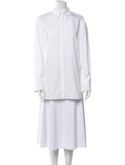 Pre-owned Partow Long Sleeve Tunic In White