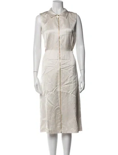 Pre-owned Partow Midi Length Dress In Grey