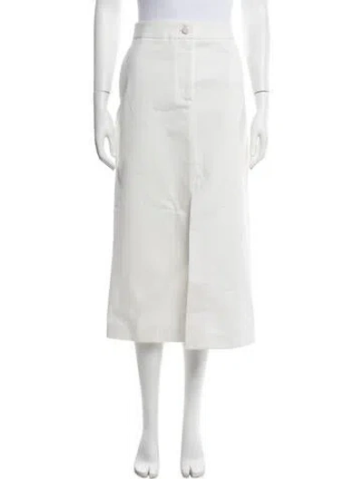 Pre-owned Partow Midi Length Skirt W/ Tags In White
