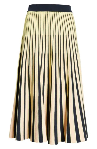 Partow Millie Stripe Rib Sweater Skirt In Sunset