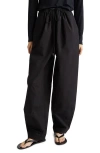 Partow Niles Carrot Leg Cotton Pants In Black