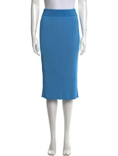 Pre-owned Partow Pleated Accents Knee-length Skirt In Blue