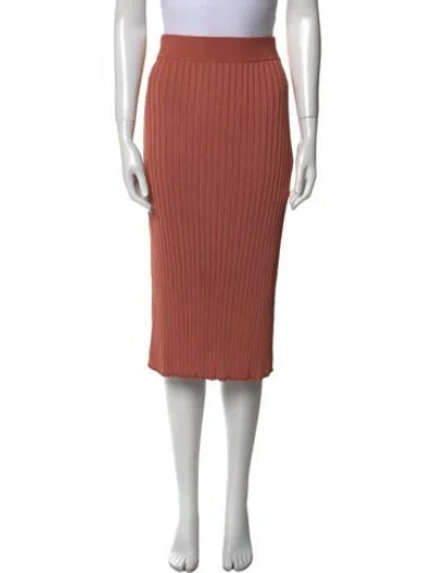 Pre-owned Partow Pleated Accents Knee-length Skirt In Orange