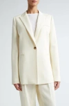Partow Harlow Cotton Stretch Twill Blazer In Ivory