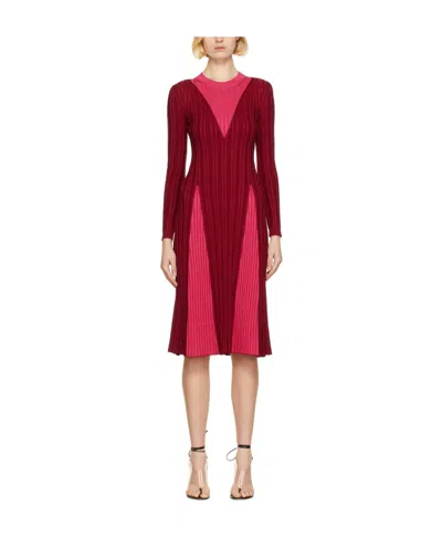 PARTOW ROUND COLLAR COLOR MATCHING DRESS