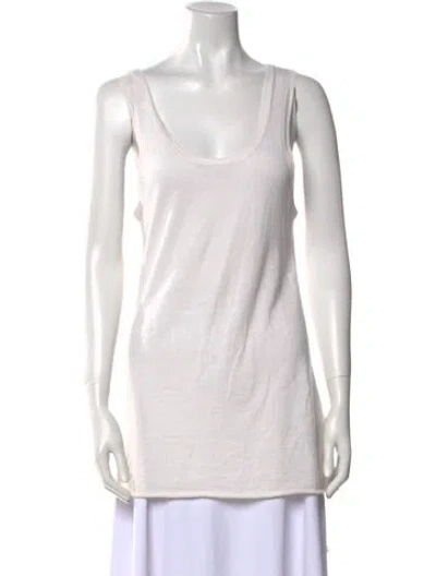 Pre-owned Partow Scoop Neck Sleeveless Top In White